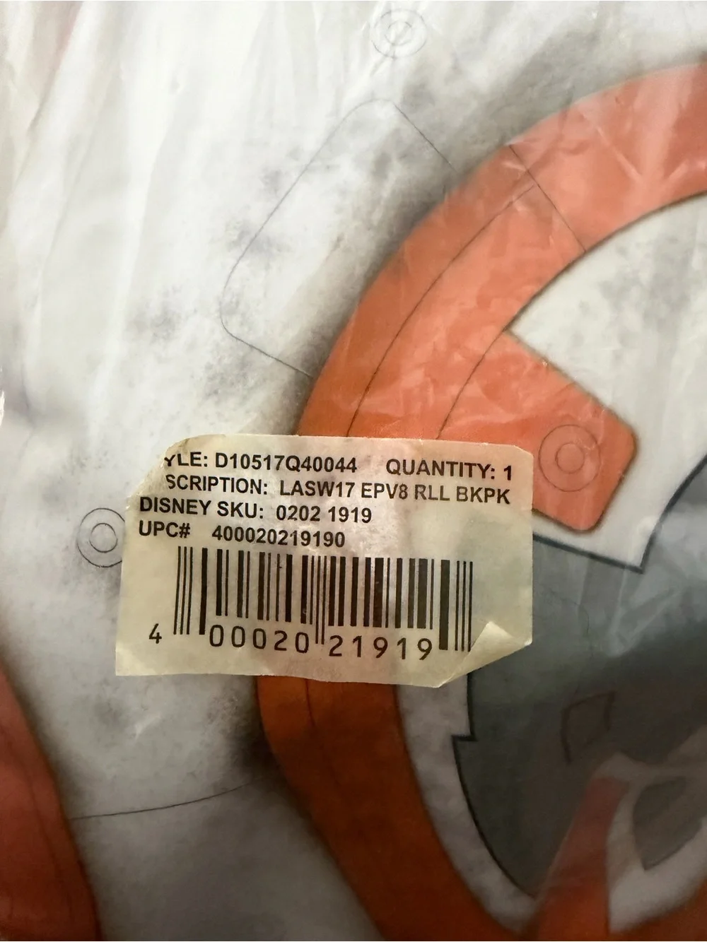 BB-8 Inspired Orange and White Roller Backpack - Star Wars Style